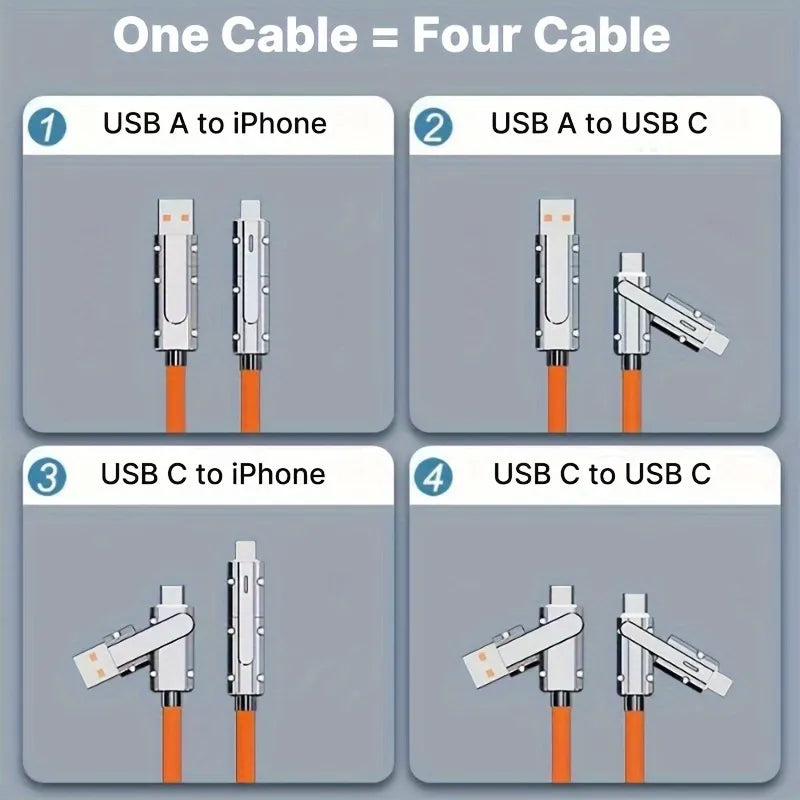 QuadCharge TangleFree Cable - 1m/3ft length
