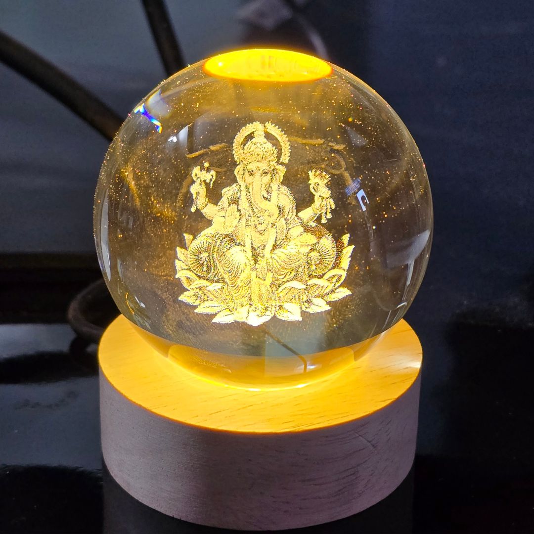Shree Ganesha's Glow Crystal Ball