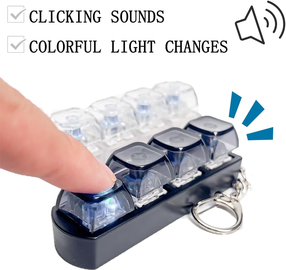 StressLess Click Keyboard Keychain