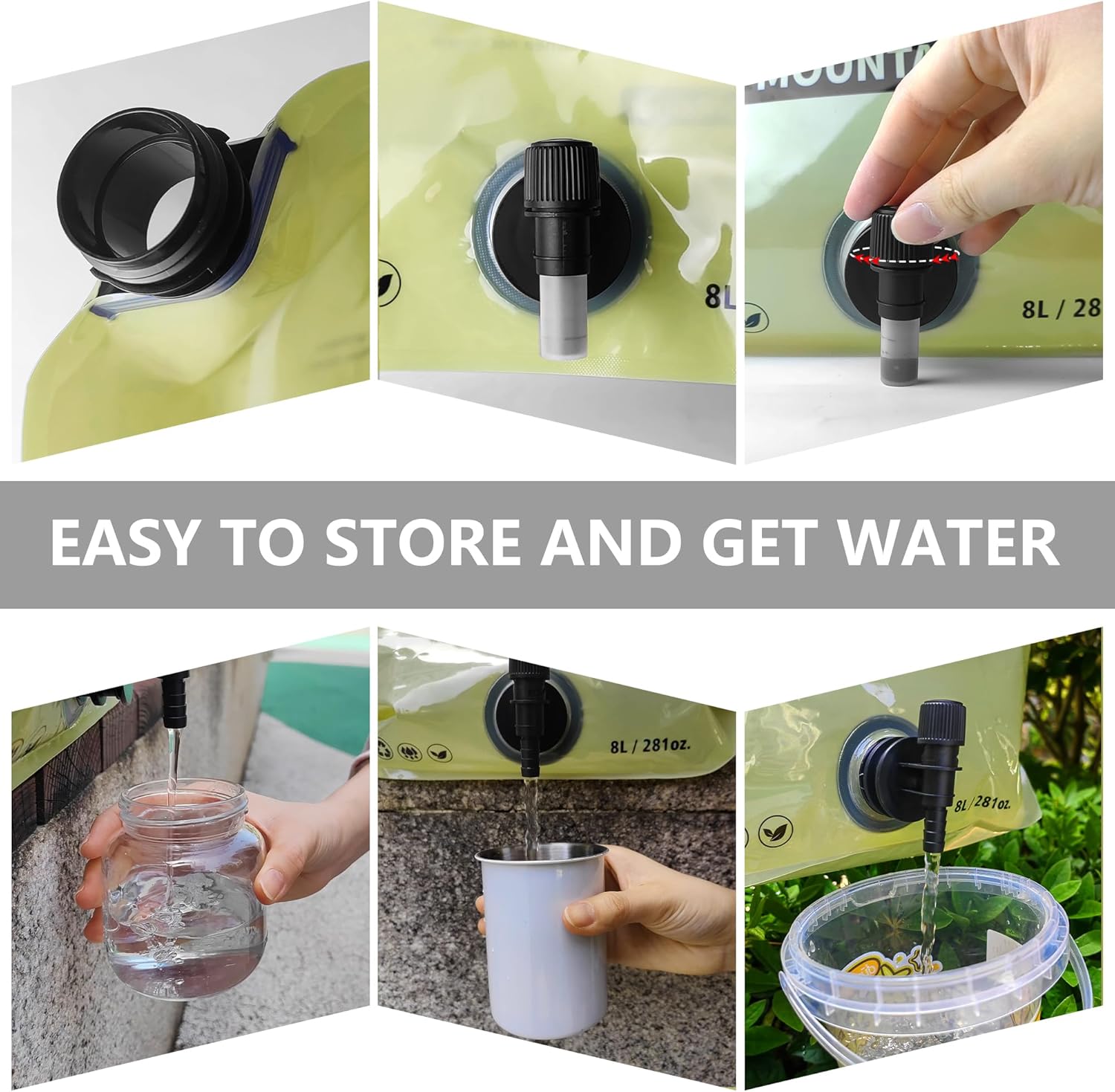 SpillSafe Portable Water Bag 8L