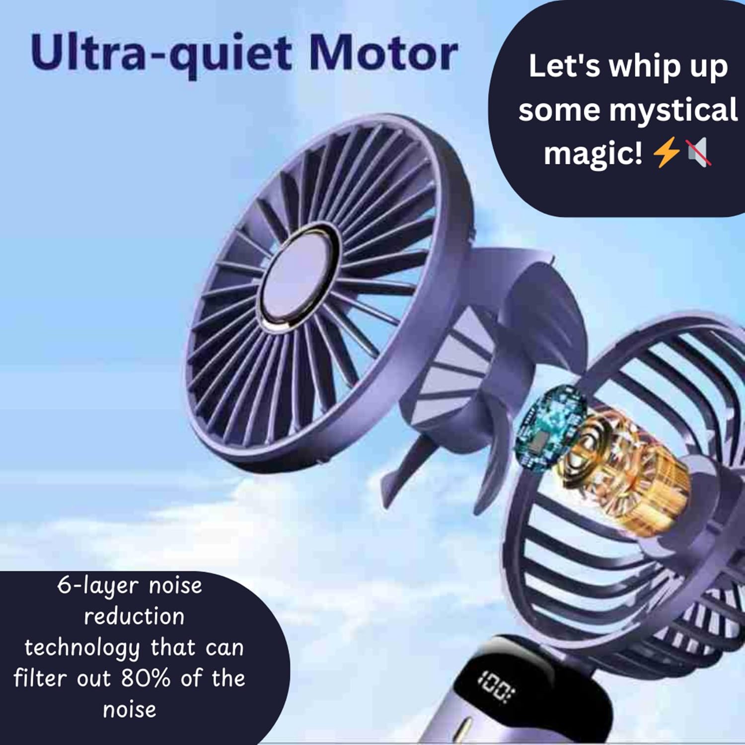 LED Portable Fan 5 speed control