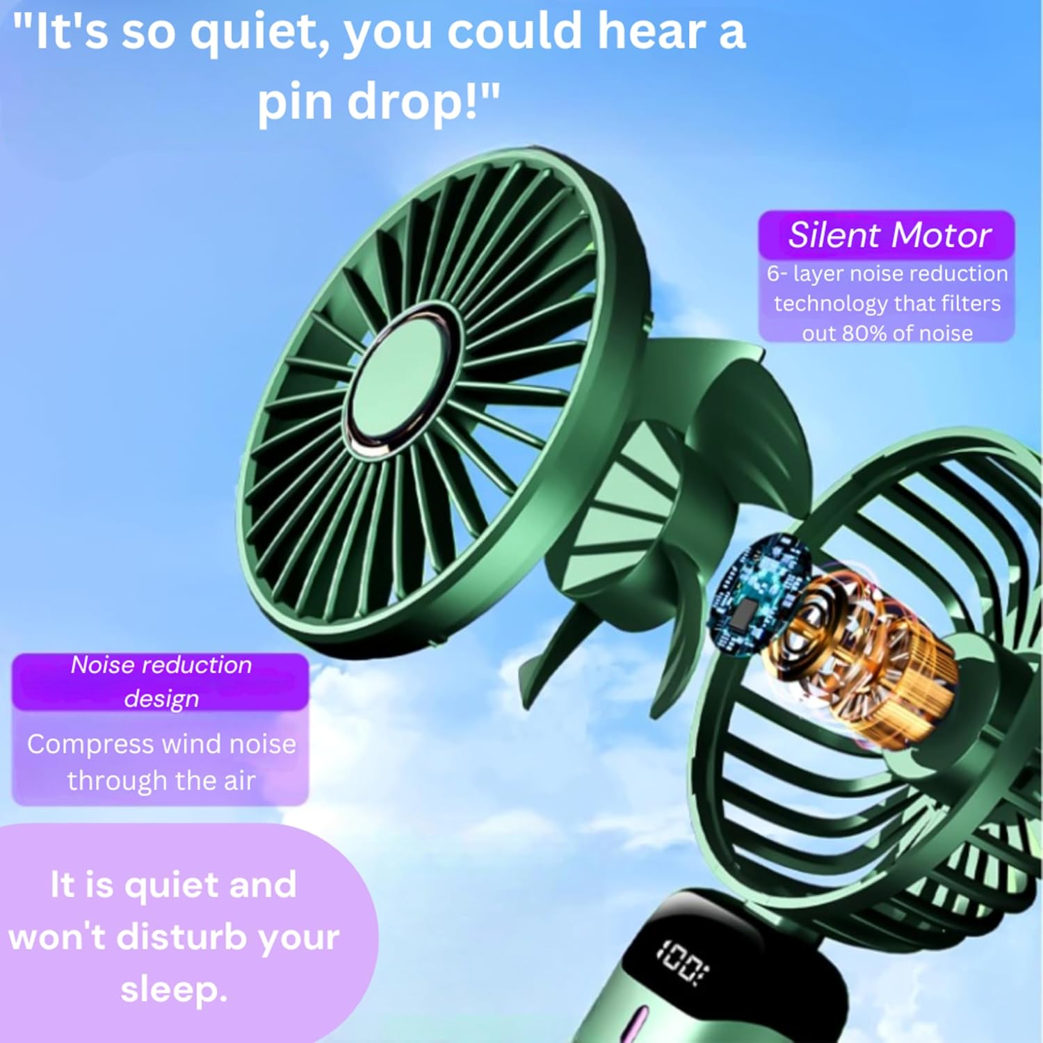 LED Portable Fan 5 speed control