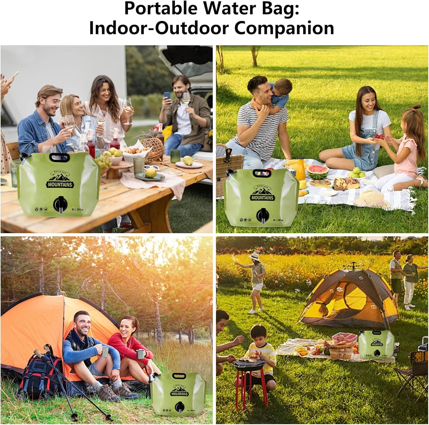 SpillSafe Portable Water Bag 8L