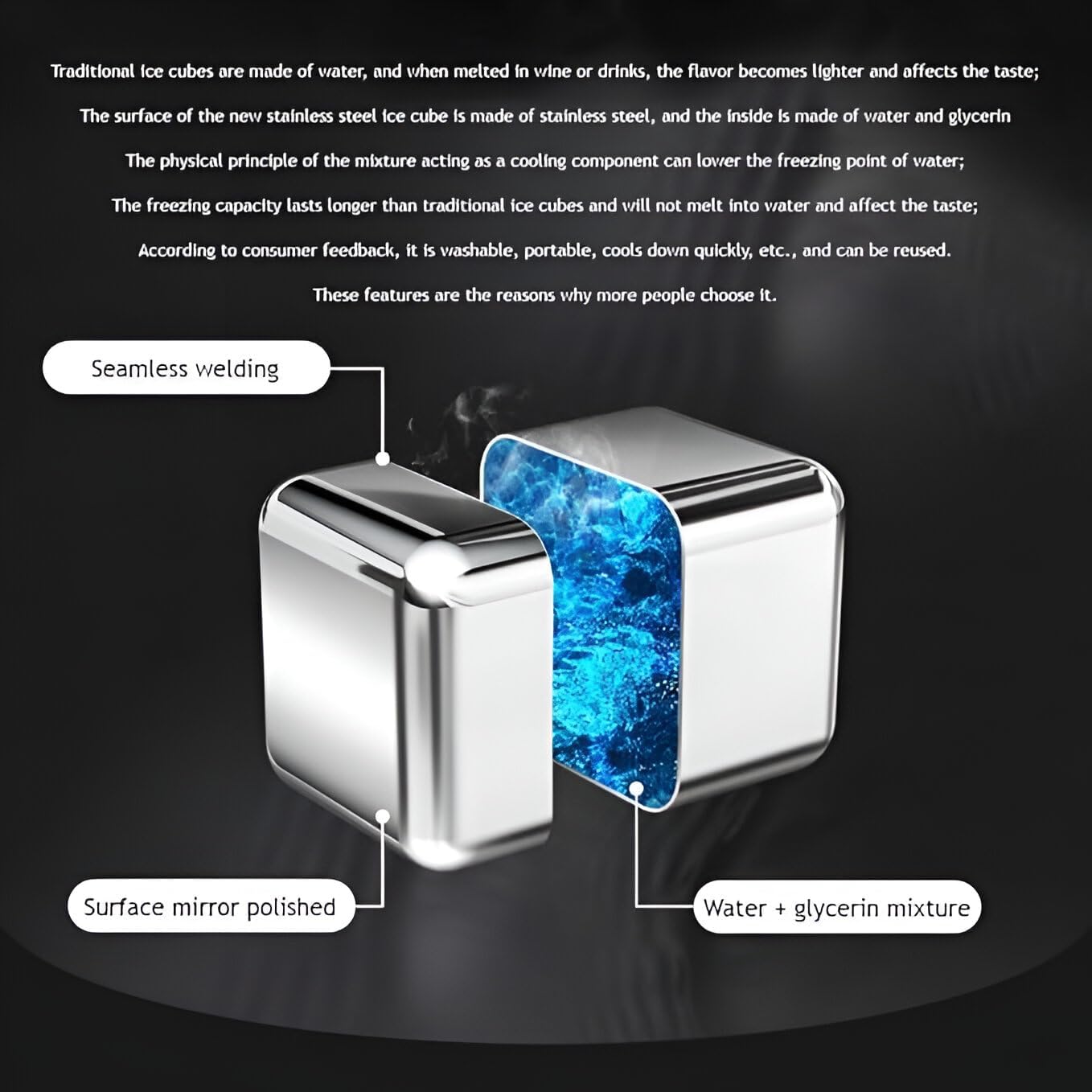 Reusable Drink Chilling Cube Set
