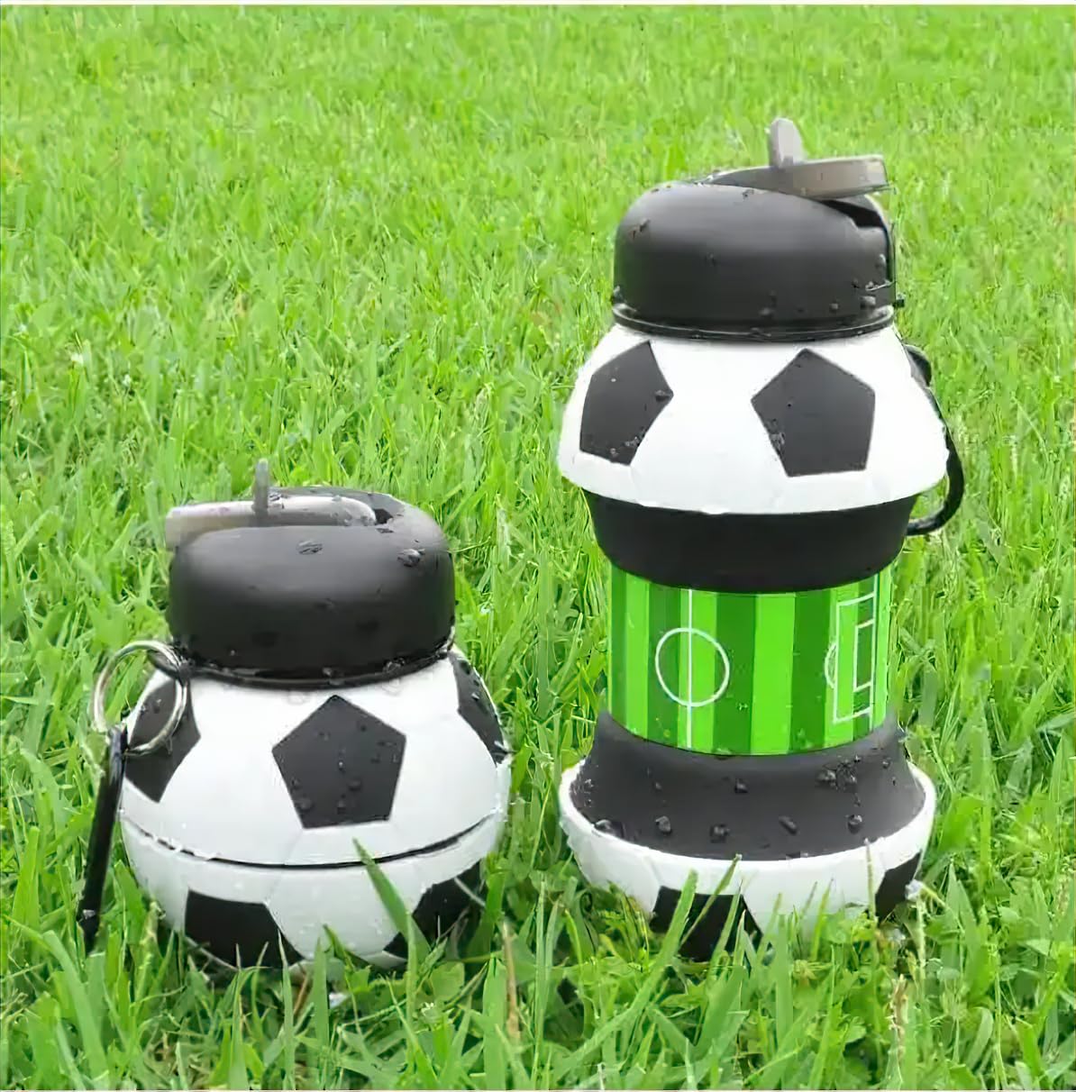 FootBall Collapsible Expandable Silicone Bottle for Kids 550ml