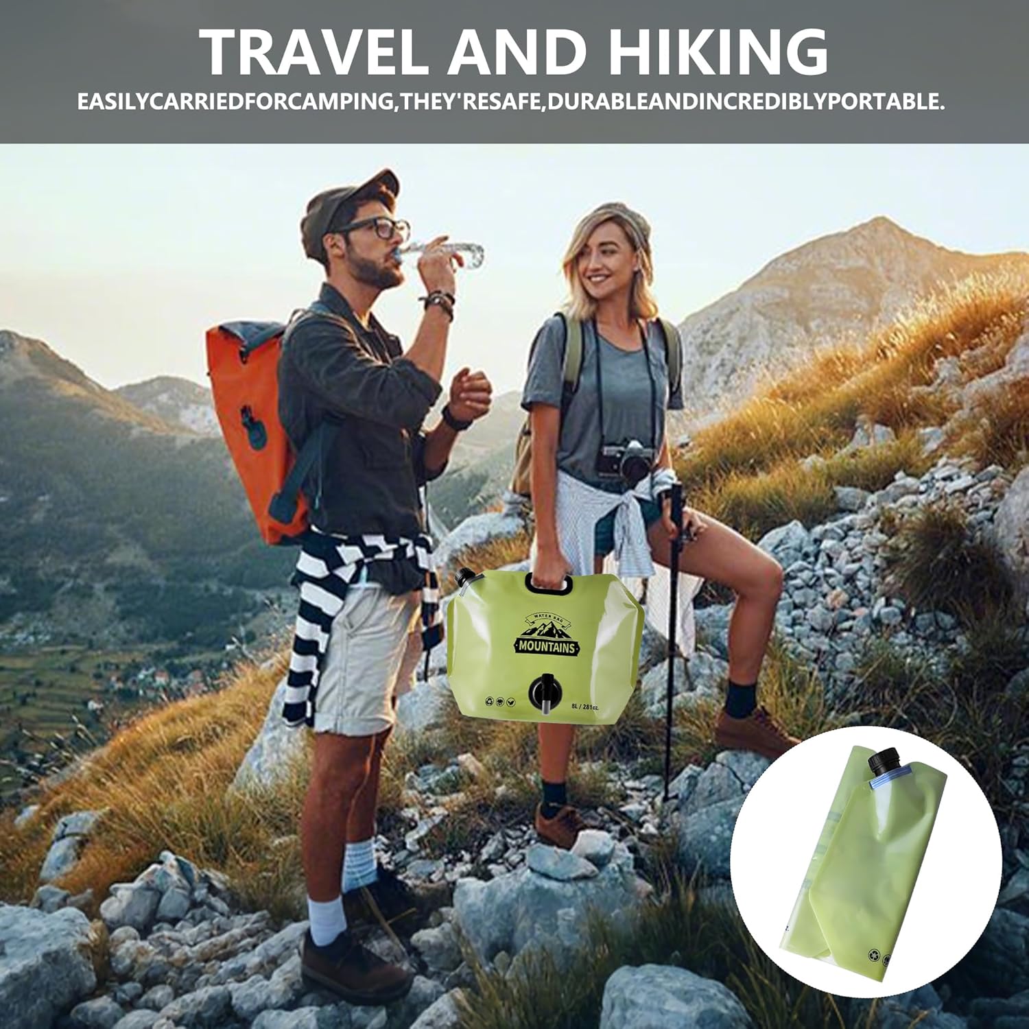 SpillSafe Portable Water Bag 8L