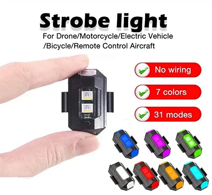 LED Aircraft/Strobe Light - USB Rechargeable for Drone/Bicycle